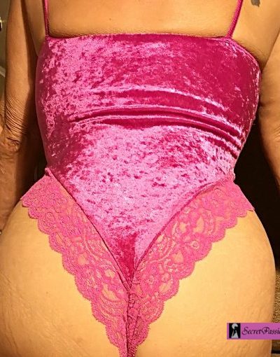 Worn Saucy Cerise Velvet Bodysuit