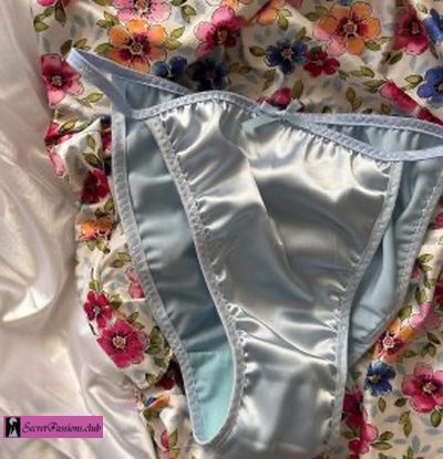 Baby Blue Satin Panties + FREE GIFT!