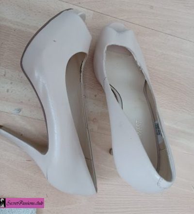 Beige Worn High Heels