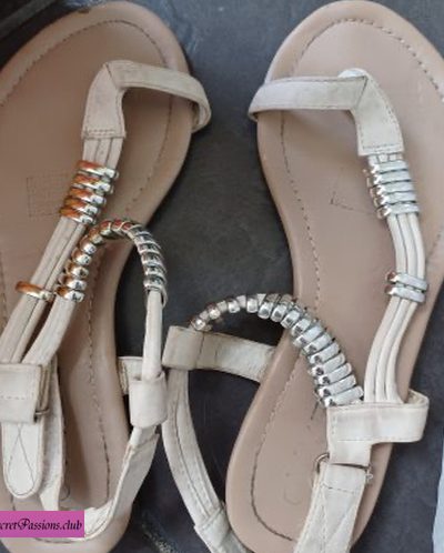 Trashed Used White Sandals
