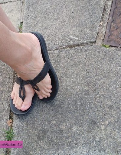 Worn Summer Leather Flip Flops